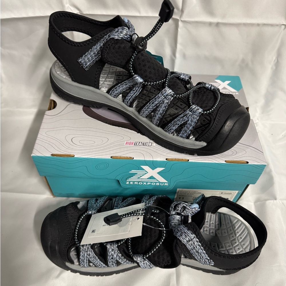 ZeroXposur Black and Gray Women's Sandals